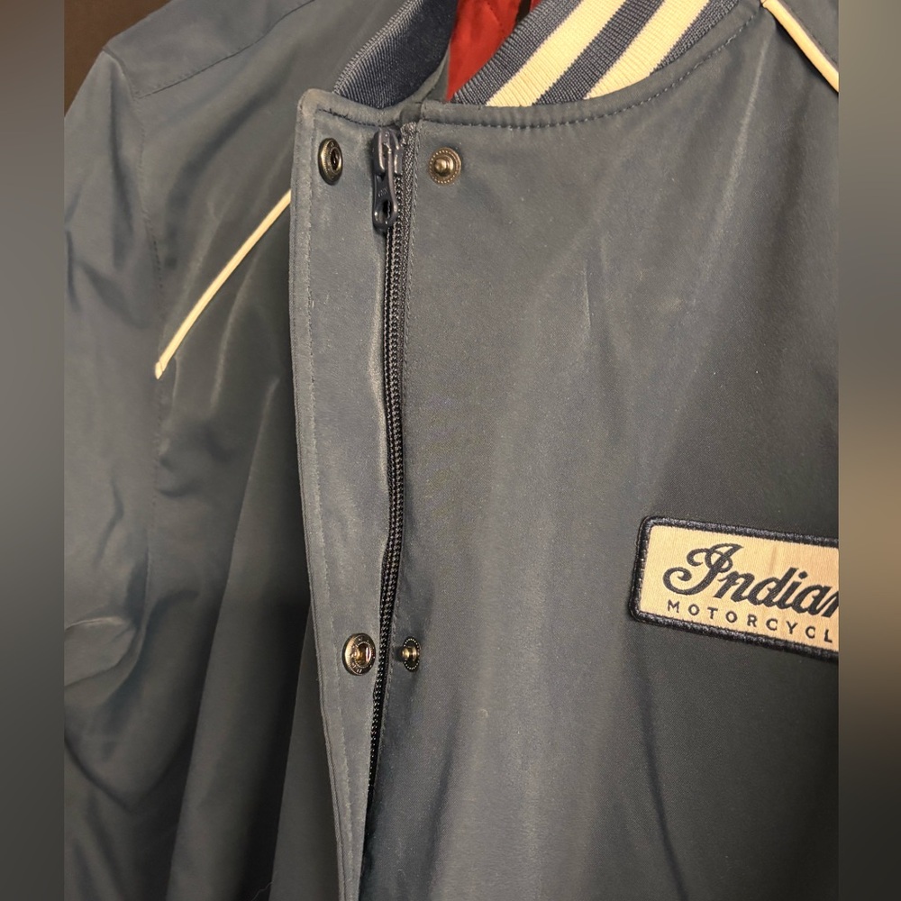 Indian Motorcycle Bomber Jacket Navy 2XL - Picture 3 of 6